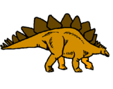 Disegno Stegosaurus  pitturato su pietro