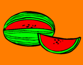 Disegno Melone  pitturato su pulcina