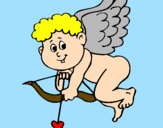 Disegno Cupido pitturato su pulcina