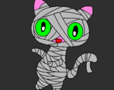 Disegno Mummia gatto scaraboechio pitturato su giggietto