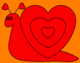 Disegno Lumachina cuore  pitturato su aleale