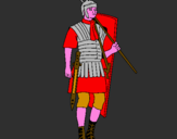 Disegno Soldato romano  pitturato su filippo ziggiotto