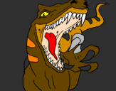 Disegno Velociraptor  II pitturato su michele