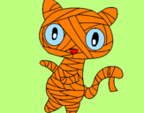 Disegno Mummia gatto scaraboechio pitturato su Gaia