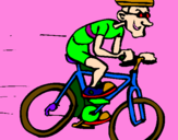 Disegno Ciclismo pitturato su antonella salis