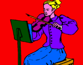 Disegno Dama violinista  pitturato su   annamaria