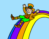 Disegno Folletto nell'arcobaleno  pitturato su stefano