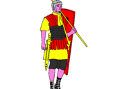 Disegno Soldato romano  pitturato su ram