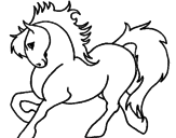 Disegno Cavallo robusto  pitturato su alice