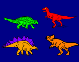 Disegno Dinosauri di terra  pitturato su STEGOSAURO