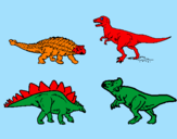 Disegno Dinosauri di terra  pitturato su tommaso 5 anni