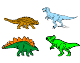Disegno Dinosauri di terra  pitturato su sergio