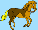 Disegno Cavallo 5 pitturato su ambra