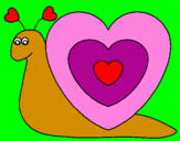 Disegno Lumachina cuore  pitturato su giada