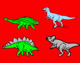 Disegno Dinosauri di terra  pitturato su luca t