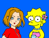 Disegno Sakura e Lisa pitturato su Benny