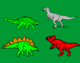 Disegno Dinosauri di terra  pitturato su pietro