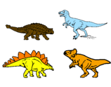 Disegno Dinosauri di terra  pitturato su Ale2