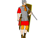 Disegno Soldato romano  pitturato su giovanni