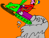 Disegno Salto con la motocicletta da neve  pitturato su ALESSIO 