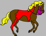 Disegno Cavallo 5 pitturato su francesca