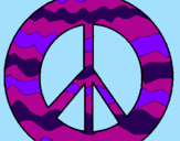 Disegno Simbolo della pace pitturato su sara