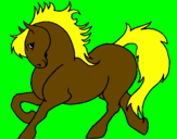 Disegno Cavallo robusto  pitturato su federica 2000