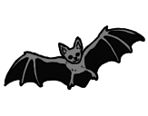 Disegno Pipistrello in volo  pitturato su scheletro