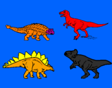Disegno Dinosauri di terra  pitturato su Michele