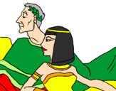 Disegno Cesare e Cleopatra  pitturato su acolore.com