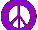 Disegno Simbolo della pace pitturato su pace