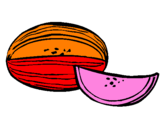 Disegno Melone  pitturato su margherita
