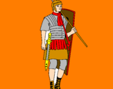 Disegno Soldato romano  pitturato su felipe