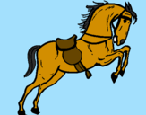 Disegno Cavallo che salta con una sedia  pitturato su Spirit il cavallo 