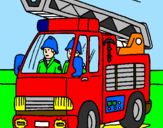 Disegno Camion dei Pompieri  pitturato su lorenzo g.