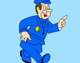 Disegno Poliziotto contento pitturato su CHIARA 06