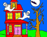 Disegno Casa del terrore pitturato su marta