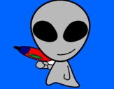 Disegno Alieno II pitturato su gtabriele