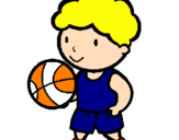 Disegno Giocatore di pallacanestro  pitturato su kristian  troshani