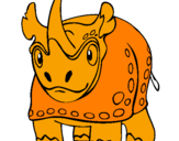 Disegno Rinoceronte  pitturato su ROBERTO