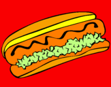 Disegno Hot dog pitturato su domenico