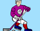 Disegno Giocatore di hockey su ghiaccio pitturato su Sebastiano
