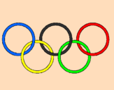Disegno Anelli dei giochi olimpici  pitturato su coloratutto