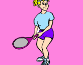 Disegno Ragazza che gioca a tennis  pitturato su tennista