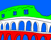 Disegno Colosseo pitturato su domenico