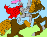Disegno Cavaliere a cavallo pitturato su lancillotto