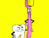 Disegno Molare e spazzolino da denti pitturato su CHIARA 06
