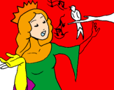 Disegno Principessa che canta pitturato su oronka