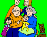 Disegno Famiglia pitturato su MELISSA