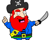 Disegno Pirata pitturato su capitan barbarossa